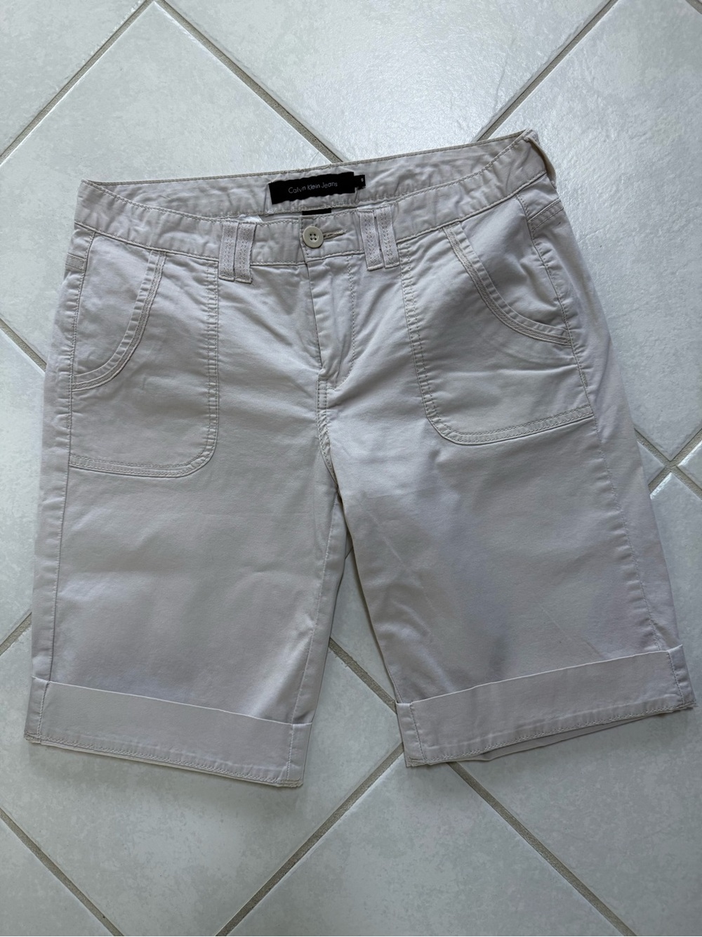 Calvin Klein Light Beige Cotton Bermuda Shorts